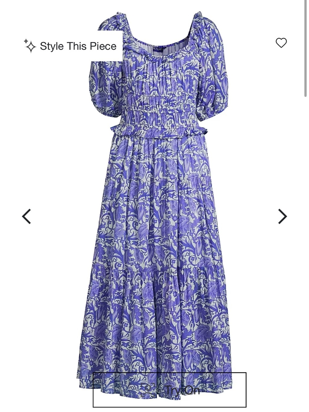 Ro’s Garden Lavender Floral Puff-Sleeve Percy Dress Size M